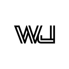 initial letter wj line stroke logo modern