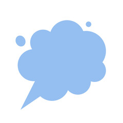 Thinking cloud dreaming chat t thoughts bubble message vector isolated comic flat cartoon icon, talking dialog speech balloon conversation, discussion comment blank empty copy space clipart
