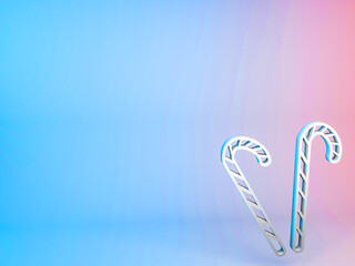 3d illustration, Christmas stick icon, on gradient background