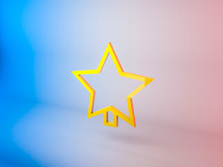 Obraz premium 3d illustration, christmas tree star christmas icon, on gradient background