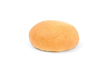 round small bun isolated on white background. Side view