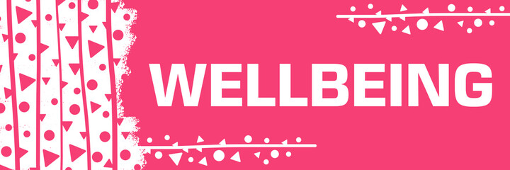 Wellbeing Pink Lines Triangles Dots Texture Text Horizontal 