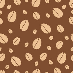 Seamless pattern of coffe in beans. Vector illustration
