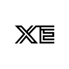 initial letter xe line stroke logo modern