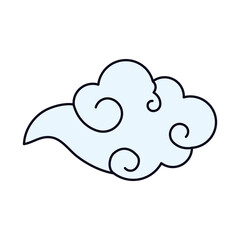 Mid autumn concept, oriental cloud icon, line and fill style