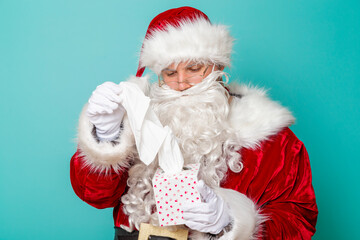 Santa Claus having a flu