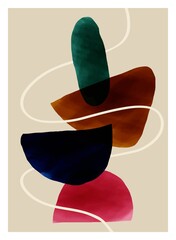 abstract creative minimalist hand painted. Mid century modern minimalist art print. for poster, wall decoration, postcard or brochure design. vector illustration