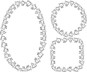 vector cartoon pets border background