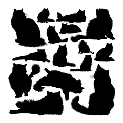Ragdoll cat animal silhouettes. Good use for symbol, logo, web icon, mascot, sign, or any design you want.