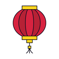 chinese lantern icon, line and fill style