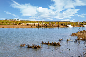 Marennes. Embouchure de la rivi&egrave;re Seudre. Charente-Maritime. Nouvelle-Aquitaine