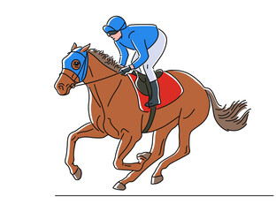 Jockey and racehorse during the race