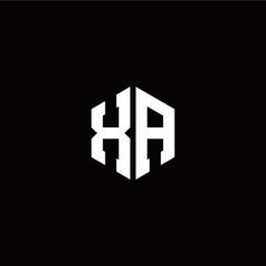 Initial X A letter with polygon modern style logo template vector