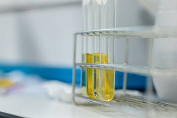 Sample analysis using Spectrophotometer for lab experiments.
