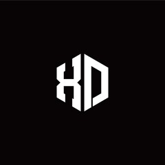 Initial X D letter with polygon modern style logo template vector