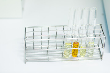 Sample analysis using Spectrophotometer for lab experiments.
