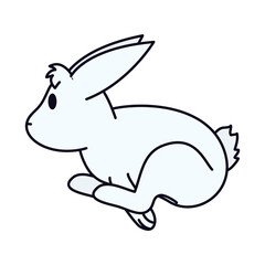 mid autumn concept, icon of rabbit icon, line and fill style