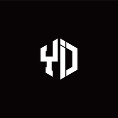 Initial Y I letter with polygon modern style logo template vector