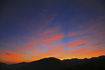 Taiwan Nantou Hehuan Mountain dawn colorful clouds