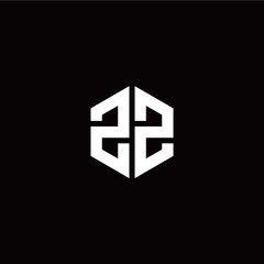 Initial Z Z letter with polygon modern style logo template vector