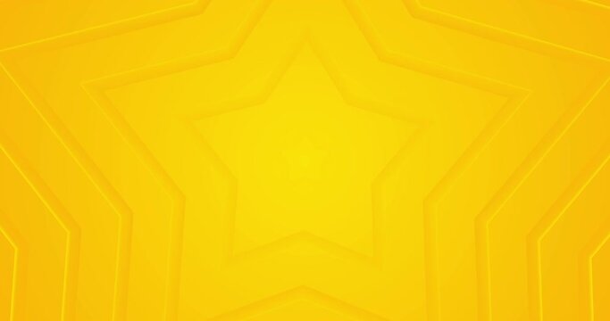 Light sunny yellow looped gradient abstract background. Minimal animation for presentation, event, party text backdrop. Animated 5 star business rating. Endless pure transition. Moving cartoon lines. 