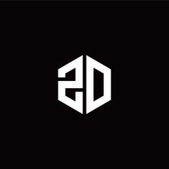 Initial Z O letter with polygon modern style logo template vector