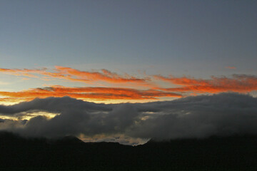 Taiwan Nantou Hehuan Mountain Colorful Clouds at Dawn