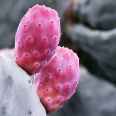 close up of prickly pear fruits