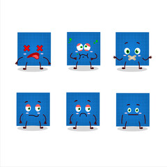 Blueprint paper cartoon character with nope expression