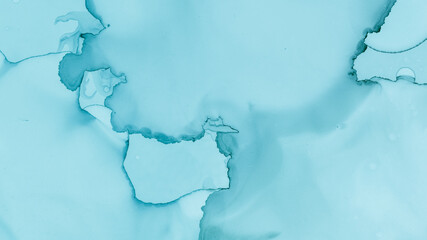 Obraz premium Teal Pastel Fluid Water. Blue Cloud Modern 