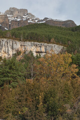 Cliff of Mondarruego in Ordesa and Monte Perdido National Park. Pyrenees. Huesca. Aragon. Spain.