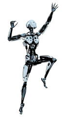 3D Rendering Male Robot on White