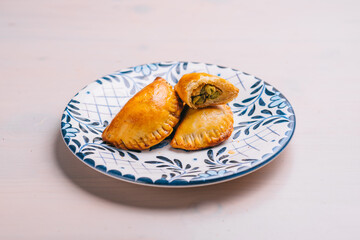 empanada, meat pie on white background