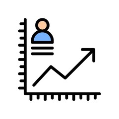 election related character and graph in arrow indicate increase continuously vector with editable stroke,