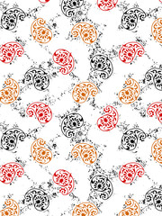 buti and crack Seamless Pattern. Monochrome Orient Ornament in Vintage Style.