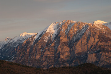 Peaks of the Ordesa and Monte Perdido National Park from Alto A&ntilde;isclo. Pyrenees. Huesca. Aragon. Spain.