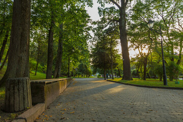 15.08.2020 Balneological resort Truskavets city, Lviv region, Ukraine. Truskavets resort park.