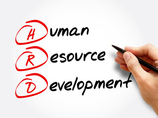 HRD - Human Resource Development acronym, business concept background
