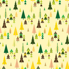 Abstract repeating Christmas background. Seamless Christmas tree pattern