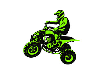 extreme biker on a quad bike