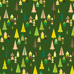Obraz premium Abstract repeating Christmas background. Seamless Christmas tree pattern