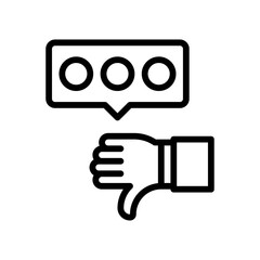 election related three circles in message popup with thumbs down hand vector in lineal style,