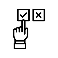 election related correct and incorect sign of which hand on correct sign vector in lineal style,