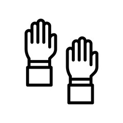 Obraz premium election related hands up for voting in public for vote vector in lineal style,