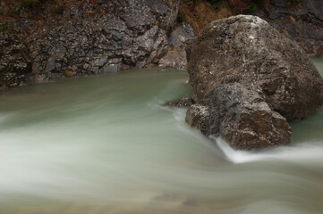 Bellos River in the Ordesa and Monte Perdido National Park. Añisclo Canyon. Pyrenees. Huesca. Aragon. Spain.