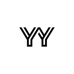 initial letter yy line stroke logo modern