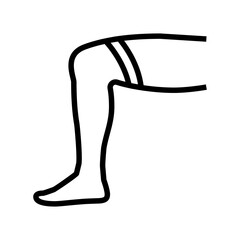 knee sock line icon vector. knee sock sign. isolated contour symbol black illustration
