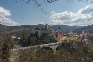Naklejka premium Loket castle in Czech republic. Place near Karlovy Vary city.