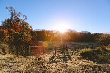 The farm after sunrise, Torcastle, Banavie, Fort William, Scottish highlands