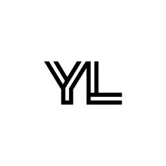 initial letter yl line stroke logo modern